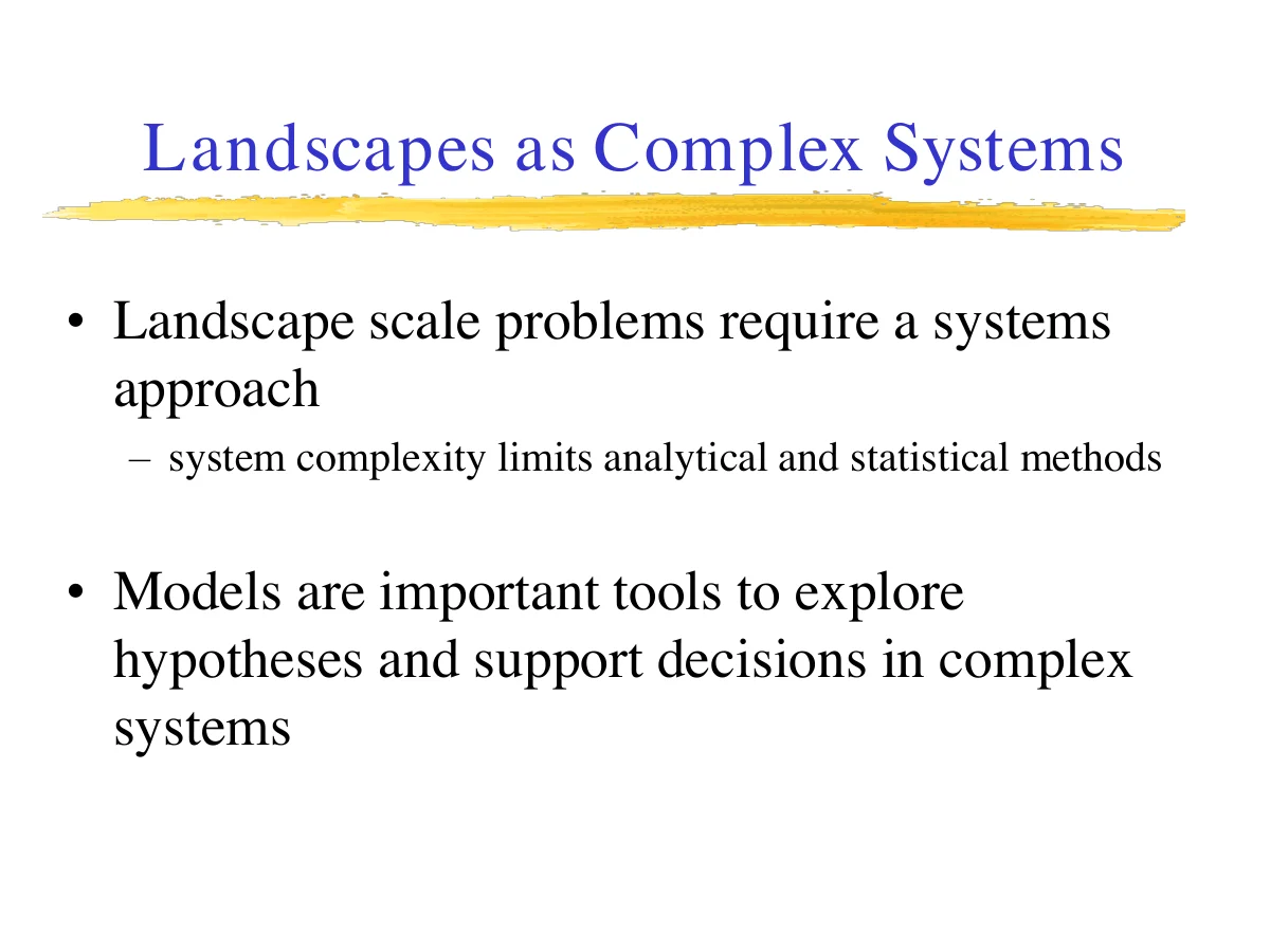 Landscapes as Complex Systems